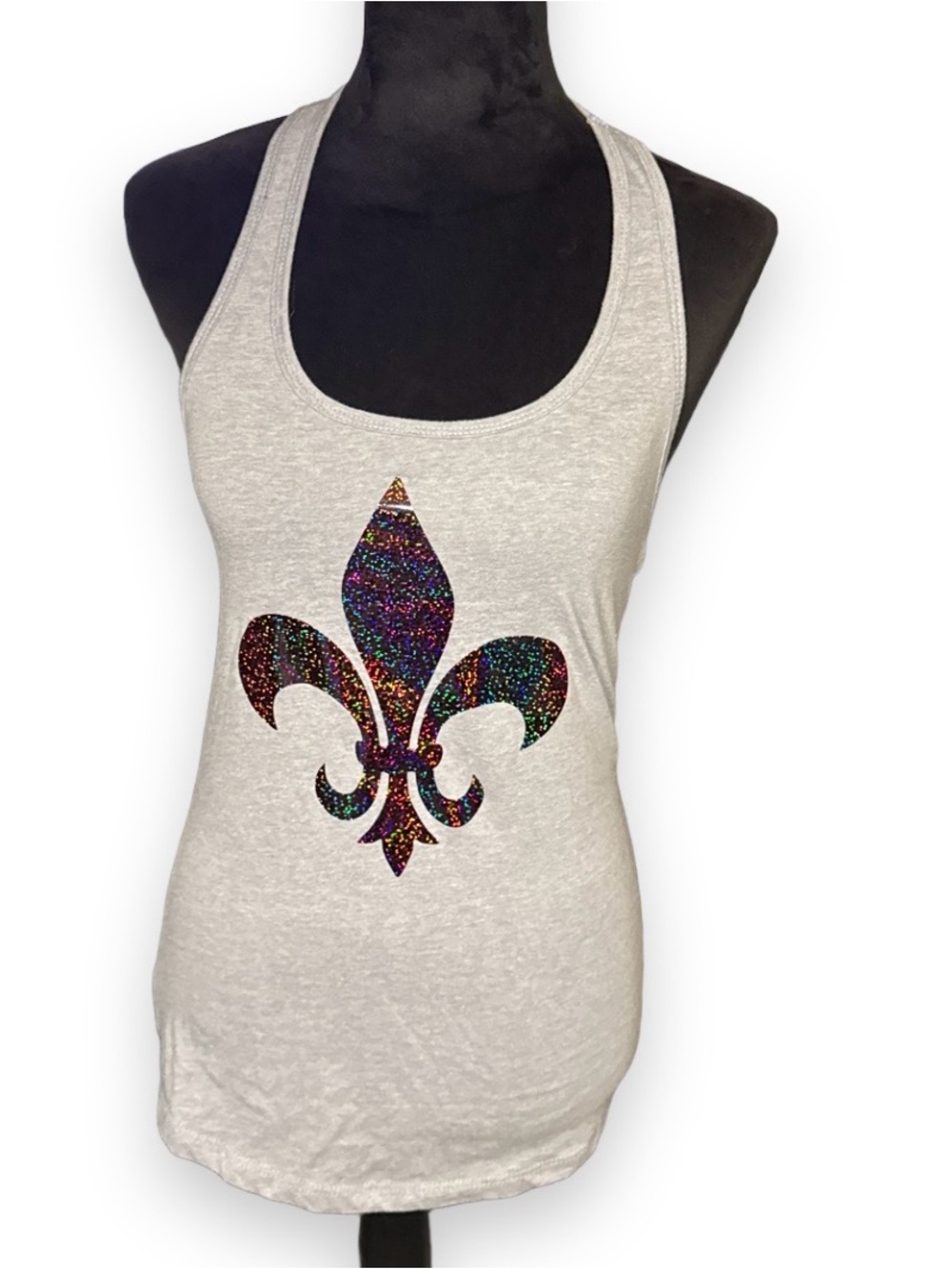 Ideal T by Next Level Apparel Tank with Iridescent Multicolor Fleur-de- Li